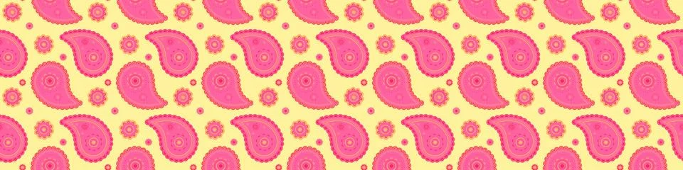 2025 effect on variation floral pattern. Traditional trend of paisley retro.. Stock Illustration