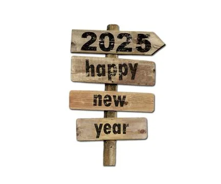 2025 engraved on a ring of an old key isolated on white background Stock Photos