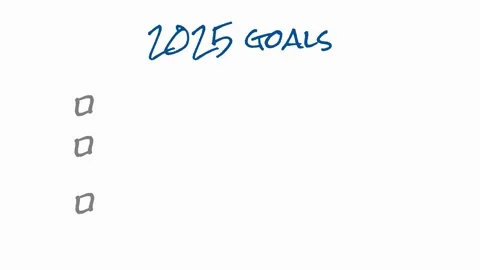 2025 goals and resolutions checklists Stock Footage 322555042