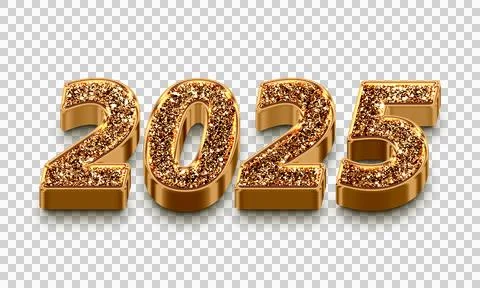 2025 Gold Text Effect Stock-Illustration