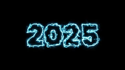 2025, Happy new year 2025, Neon animation background greetings happy new ye.. Stock Footage 299568180