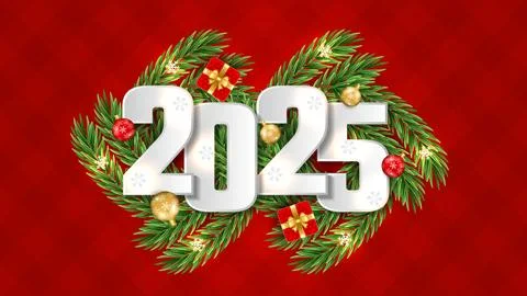 2025 Happy New Year greeting background Illustrazione stock