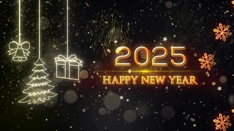 2025 Happy New Year Title V2 Stock Footage 290101557