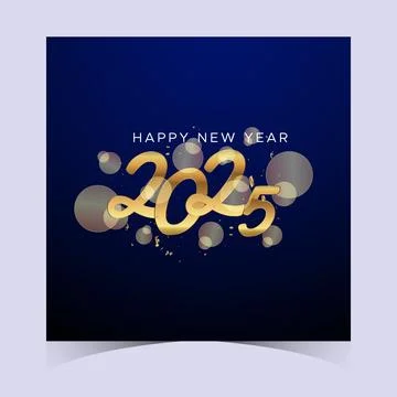 2025 Happy New Year Web Banner design. Happy New Year Wishes Greetings Template Stock Illustration