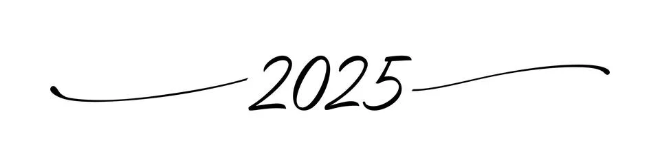 2025 horizontal divider Illustrazione stock