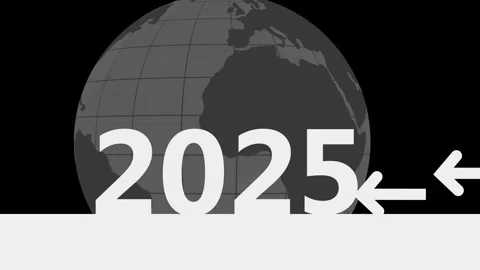 2025 moving arrow with coming 2026 with arrow animation Stock Footage 322962115