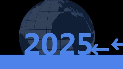 2025 moving arrow with coming 2026 with arrow animation Stock Footage 322962143