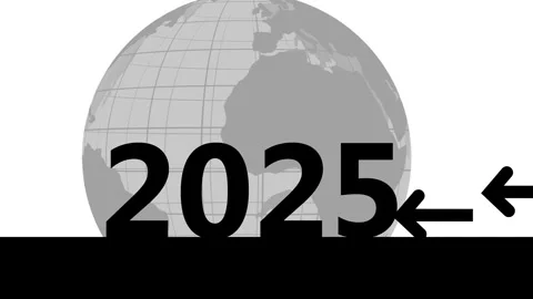 2025 moving arrow with coming 2026 with arrow animation Stock Footage 322962263