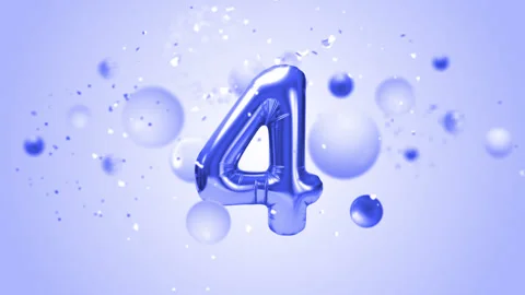 2025 New Year Countdown Blue Saturated Stock Footage 340017328