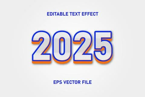 2025 New Year Editable Text Effect Stock Illustration