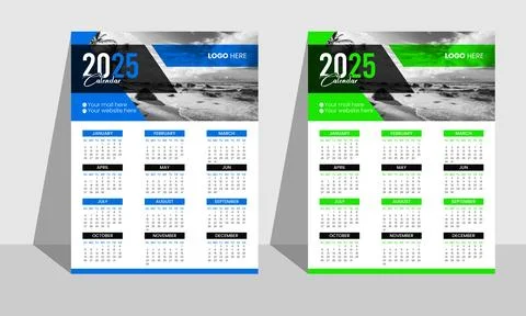 2025 new year planner vector wall calendar design template Stock Illustration