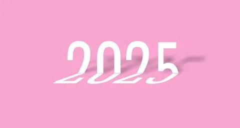 2025 New year text concept on a pink background concept series 스톡 일러스트