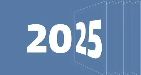 2025 New year text concept concept series 스톡 일러스트