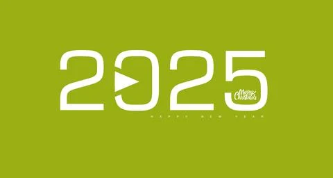 2025 New year text concept on a green backgroundدconcept series Stock Illustration