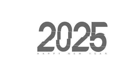2025 New year text concept on a red background concept series Иллюстрация