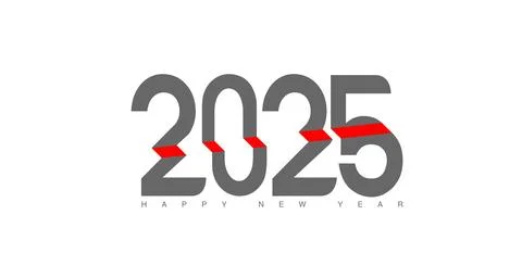 2025 New year text concept on a white background concept series Stockillustratie
