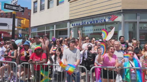2025 NYC Pride March is opened on Fifth Avenue in New York City. Stock-Footage 312405458