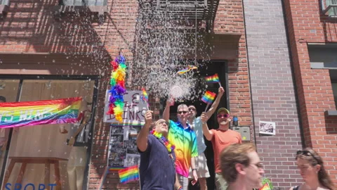 2025 NYC Pride March is opened on Fifth Avenue in New York City. Stock-Footage 312410314