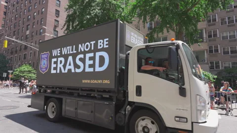2025 NYC Pride March is opened on Fifth Avenue in New York City. Stock Footage 312410833
