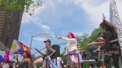 2025 NYC Pride March is opened on Fifth Avenue in New York City. Video stock 312817158