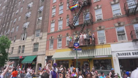 2025 NYC Pride March is opened on Fifth Avenue in New York City. Stock Footage 312819050