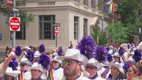 2025 NYC Pride March is opened on Fifth Avenue in New York City. Video stock 312819056