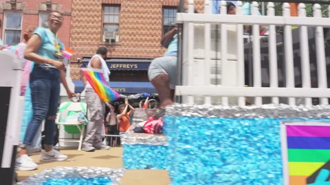 2025 NYC Pride March is opened on Fifth Avenue in New York City. Stock Footage 312821346