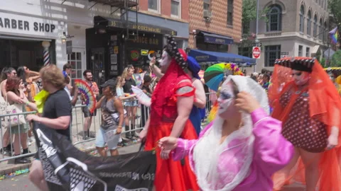 2025 NYC Pride March is opened on Fifth Avenue in New York City. Stock-Footage 312831063