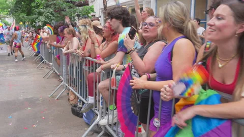 2025 NYC Pride March is opened on Fifth Avenue in New York City. Stock Footage 312838276