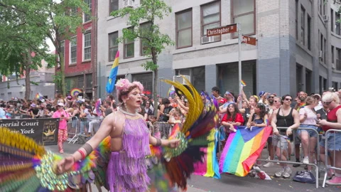 2025 NYC Pride March is opened on Fifth Avenue in New York City. Video stock 312839619
