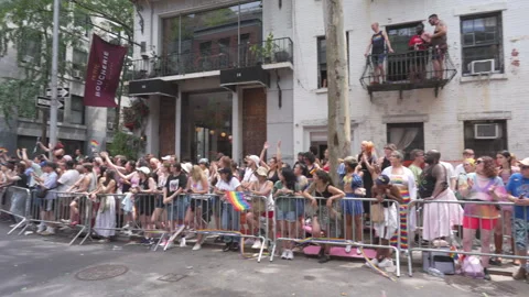 2025 NYC Pride March is opened on Fifth Avenue in New York City. Stock-Footage 312844934