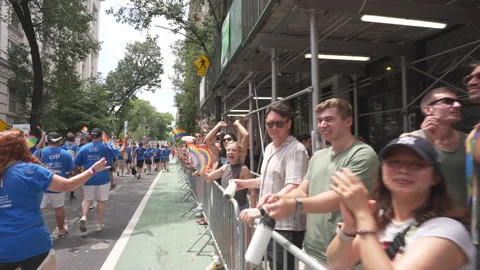 2025 NYC Pride March is opened on Fifth Avenue in New York City. Stock Footage 312846451