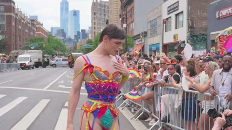 2025 NYC Pride March is opened on Fifth Avenue in New York City. Video stock 312856164