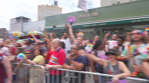 2025 NYC Pride March is opened on Fifth Avenue in New York City. Stock-Footage 312858850