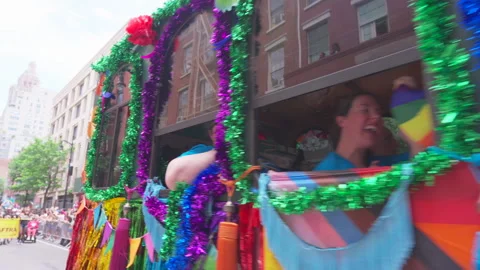 2025 NYC Pride March is opened on Fifth Avenue in New York City. Video stock 312912600