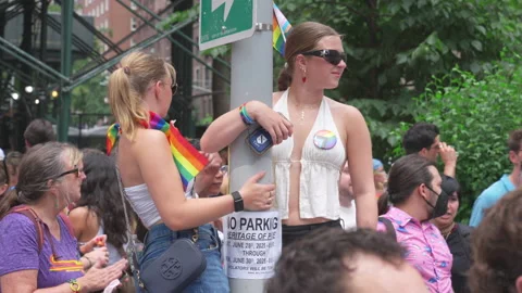 2025 NYC Pride March is opened on Fifth Avenue in New York City. Stock Footage 312915293