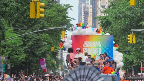 2025 NYC Pride March is opened on Fifth Avenue in New York City. Video stock 313020416