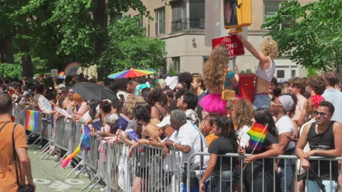 2025 NYC Pride March is opened on Fifth Avenue in New York City. Video stock 313030424