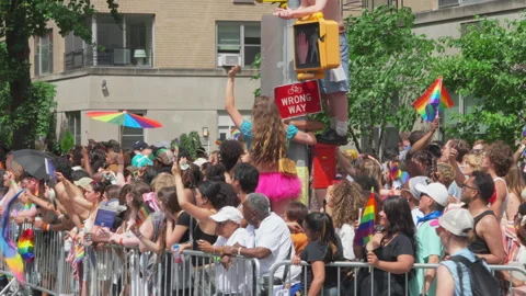2025 NYC Pride March is opened on Fifth Avenue in New York City. Video stock 313032054
