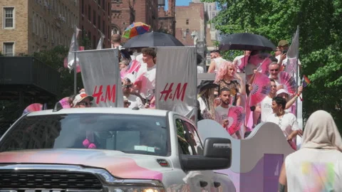 2025 NYC Pride March is opened on Fifth Avenue in New York City. Stock Footage 313038171