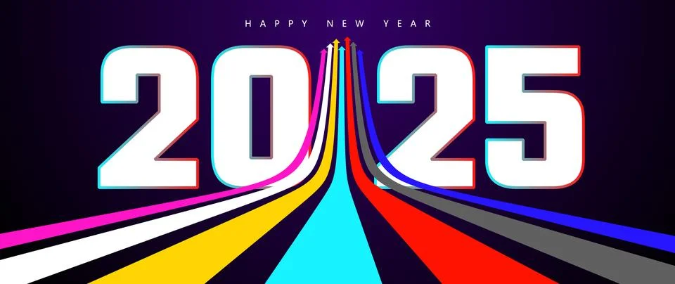 '2025' one step further, vector illustration symbolizing development. Stock Illustration