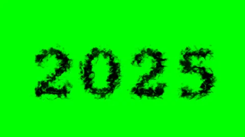 2025 smoke text effect green isolated background Stock Footage 138722479