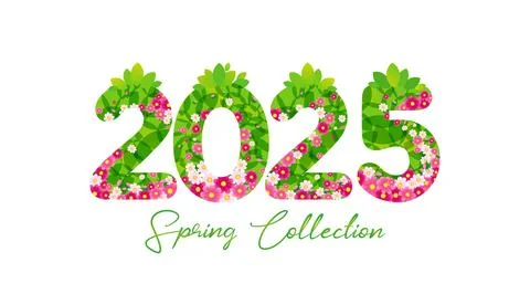 2025 Spring Collection special offer with floral elements Stock Illustration