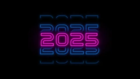 2025 Text Design. Loop Typography animation Design Element for New Year 2025 Stock Footage 291391639
