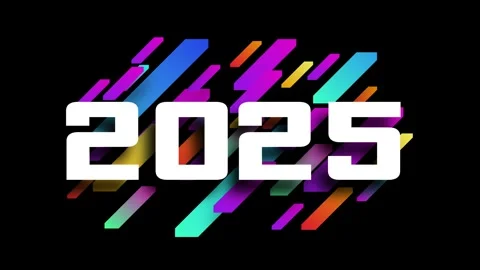2025 Text Design. Loop Typography animation Design Element for New Year 2025 Stock Footage 291391651