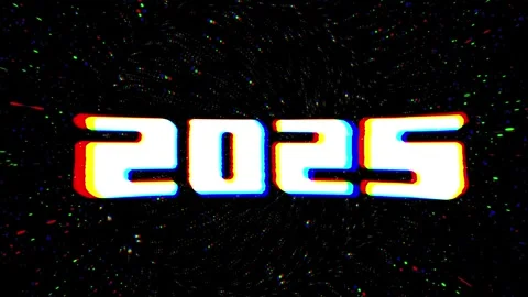 2025 Text Design. Loop Typography animation Design Element for New Year 2025 Stock Footage 291391666