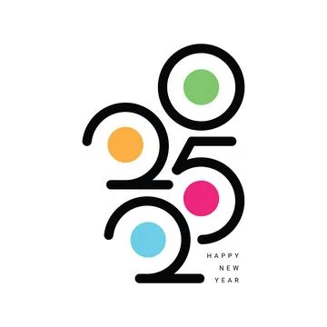 2025 typography logo design concept Stock Illustration