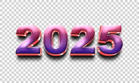 2025 Typography Text Effects 스톡 일러스트