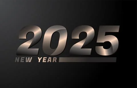 2025 Vector Isolated on Black background, 2025 new year design template Stock Illustration