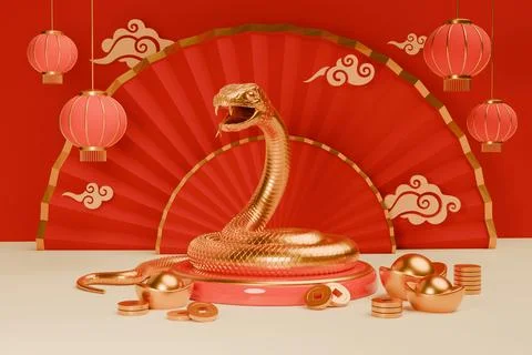 2025 Year of the Snake 9 Stock Illustration